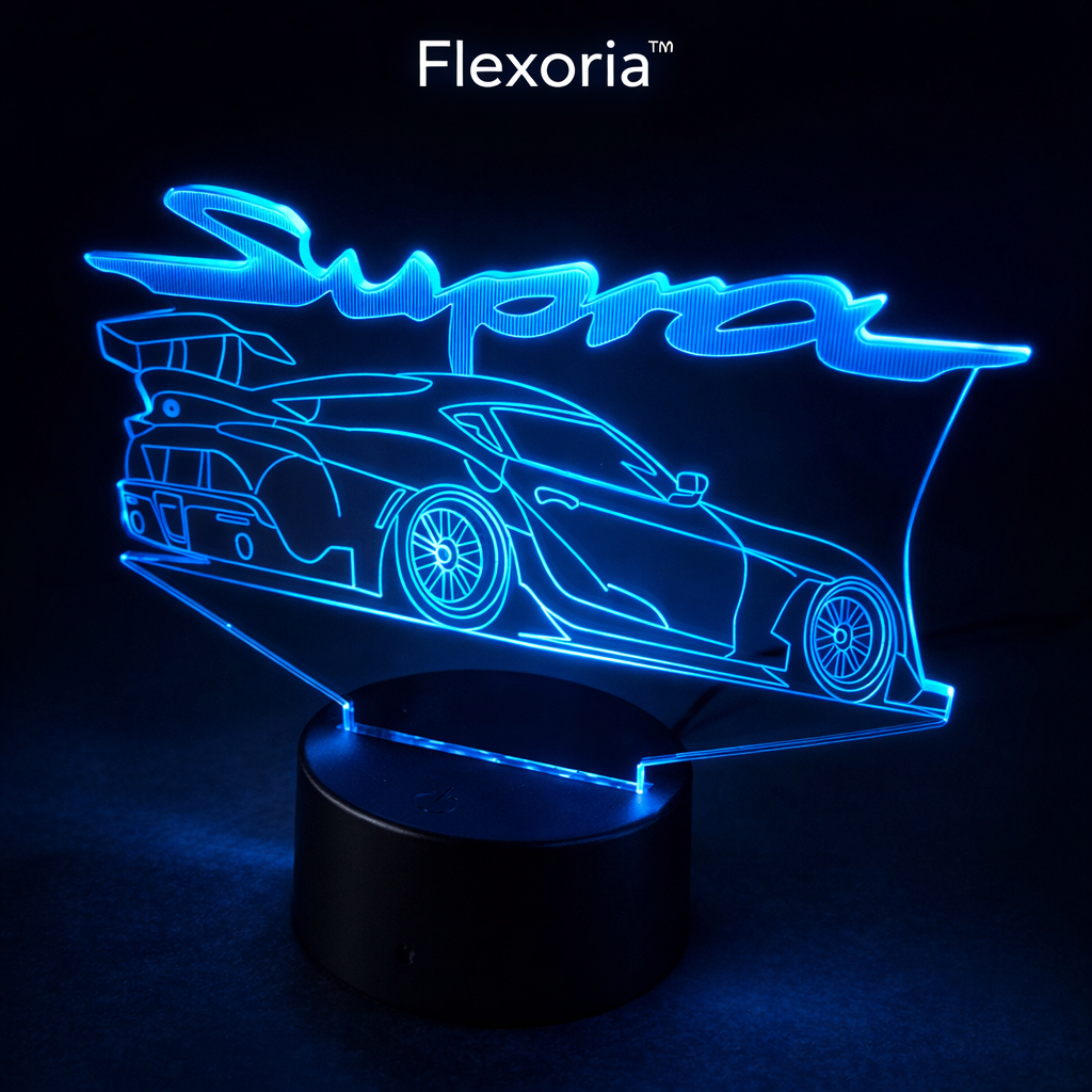 Flexoria™ SuperCar 3D LED – Lampka Nocna Iluzoryczna RGB 16 Kolorów z Pilotem